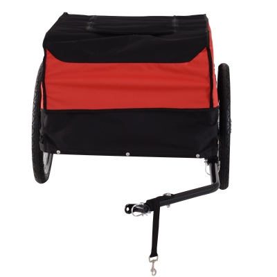 HOMCOM Carucior pentru bicicletă Remorcă pentru bicicletă 65 × 61 × 39 cm Roșu/Negru