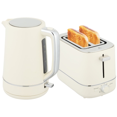 HOMCOM Bouilloire 1,7L et Grille-Pain 6 Niveaux Beige