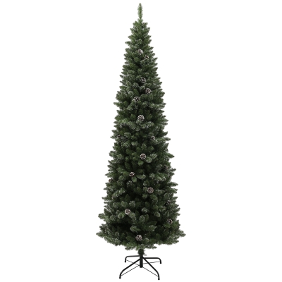 HOMCOM Arbre de Noël 225cm 980 Branches Pommes de Pin Base Acier