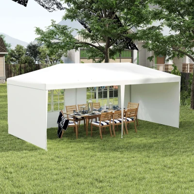 Outsunny 6x3m Party Tent Gazebo White Canopy Shelter
