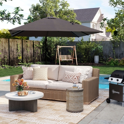 Outsunny 2.5m Offset Parasol Aluminium Grey Canopy