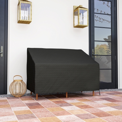 Outsunny Capa Protetora para Banco 2 Lugares Capa Protetora de Móveis Impermeável Exterior Jardim Proteção contra Chuva e Sol 140x84x56/94 cm Preto