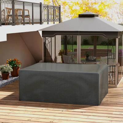 Outsunny Housse Salon Jardin 235x190x90cm Anti-UV Polyéthylène Gris