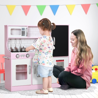 AIYAPLAY Cucina Giocattolo per Bambini da 3-8 Anni in Legno Rosa