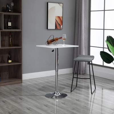 HOMCOM Tavolo da Bar 60cm x 60cm x 103cm Bianco