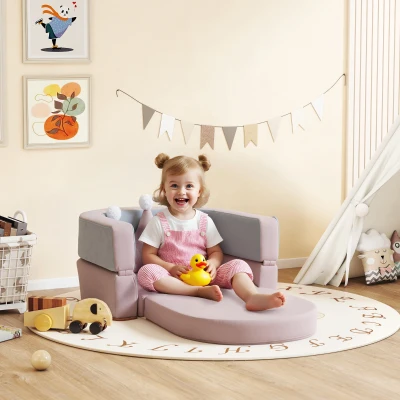 AIYAPLAY Blocos de Espuma para Crianças Blocos de Psicomotricidade com Almofada Brinquedo Educativo para Escalar e Gatinhar Rosa