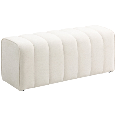 HOMCOM Panca imbottita 110x40x44cm Bianco crema
