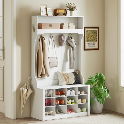 HOMCOM Attaccapanni 100cm x 35cm x 172,2cm Bianco