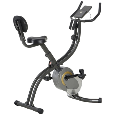 HOMCOM X-Bike 2-in-1 Exercise Bike Trainer Exercise Bike with 1 Pair of Elastic Cords