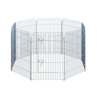 PawHut Puppy Playpen Puppy Enclosure Puppy Fence Playpen for Animals 8-Piece W63 x H91 cm