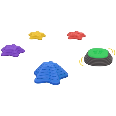 ZONEKIZ Trittsteine-Set für Kinder ab 3 Jahren, 5 Steine, rutschfest, bis 80 kg, Seestern-Design