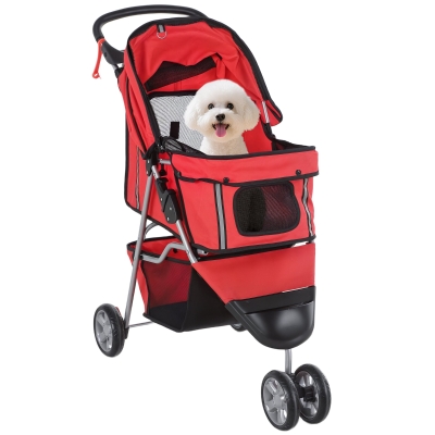 PawHut hondenwagen hondenbuggy honden pet stroller buggy 4 kleuren 3/4 wielen
