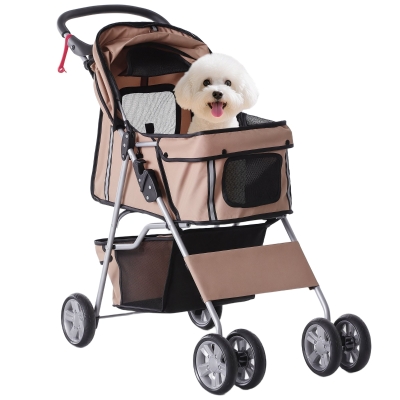 PawHut hondenwagen hondenbuggy honden pet stroller buggy 4 kleuren 3/4 wielen