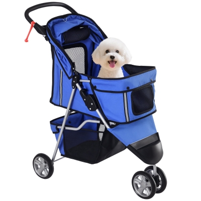 PawHut hondenwagen hondenbuggy honden pet stroller buggy 4 kleuren 3/4 wielen