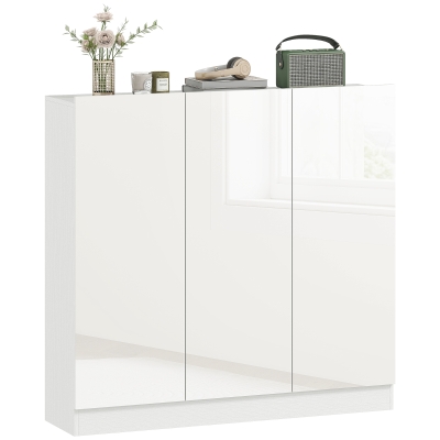 HOMCOM Meuble à Chaussures 25-30 Paires Blanc Brillant