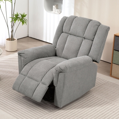 HOMCOM Cadeira de Massagem com Função de Aquecimento Cadeira Estofada com Apoio para Os Pés Bolso Lateral Cinza Escuro
