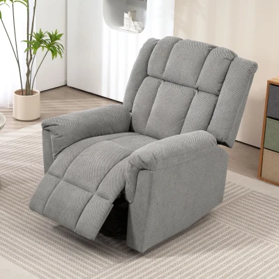 HOMCOM Cadeira de Massagem com Função de Aquecimento Cadeira Estofada com Apoio para Os Pés Bolso Lateral Cinza Escuro