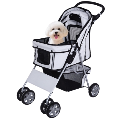PawHut hondenwagen hondenbuggy honden pet stroller buggy 4 kleuren 3/4 wielen