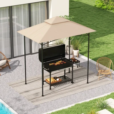 Outsunny Copertura per Gazebo per Barbecue a 2 Livelli Beige