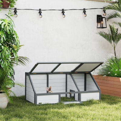 PawHut Caja de Tortugas, Recinto para Tortugas al Aire Libre, Diseño sin Fondo, Fácil de Abrir, Casa de Tortugas, Blanco