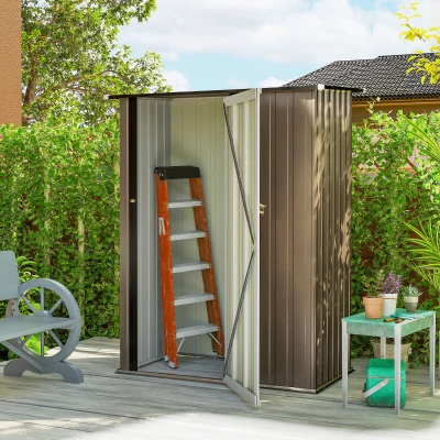 Outsunny Metal Storage Shed 5ft x 3ft Lockable Brown