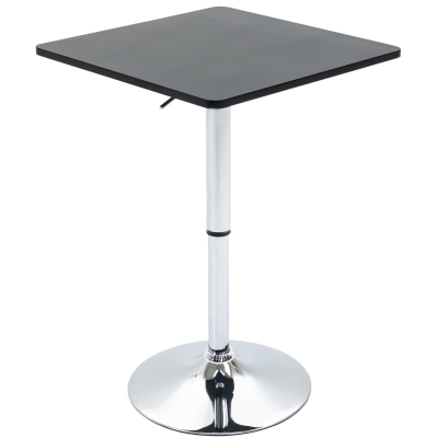 HOMCOM Modern Height Adjustable Counter Bar Table with 360° Swivel Tabletop and Electroplating Metal Base, Pub Desk for Living Room, Kitchen, Restaurant, Pub, Black and Silver