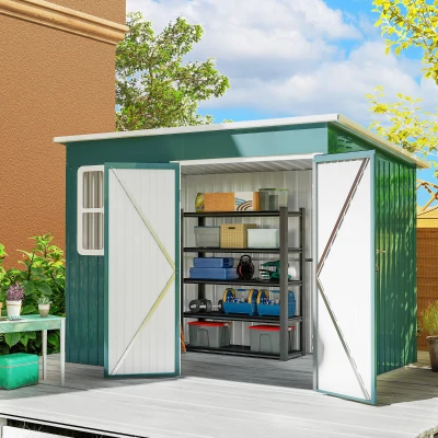 Garden Storage Shed 260W x 177D x 173/190Hcm Green