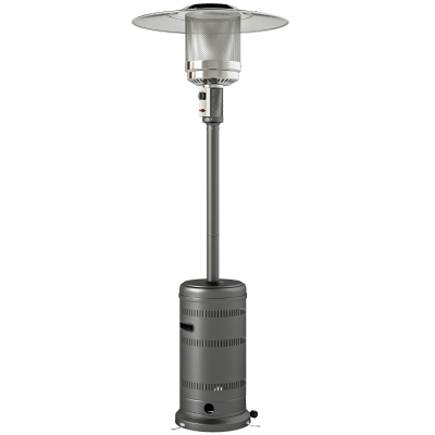 Outsunny Chauffage Gaz Portable 13kW Anti-Renversement Gris