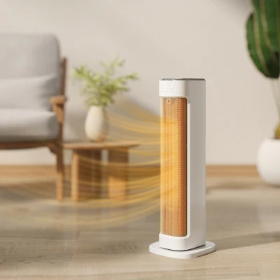 HOMCOM Calefactor Eléctrico Bajo Consumo 2000W con 3 Modos Termostato Regulable Protección contra Vuelcos y Sobrecalentamiento