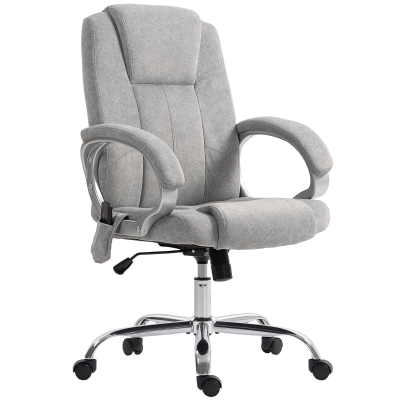 HOMCOM Fauteuil Bureau Massant 4 Points Chauffant avec Repose-Pieds