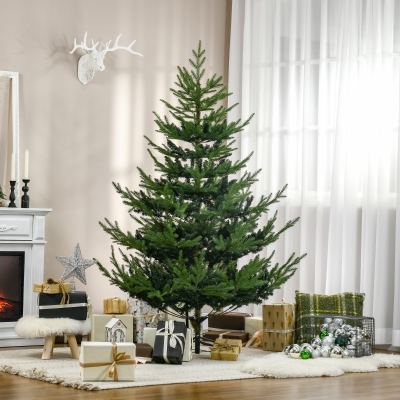 HOMCOM Kunstmatige Kerstboom 180 cm Dennenboom Kunstmatig met 795 Takken, inklapbare Voeten Stalen Frame