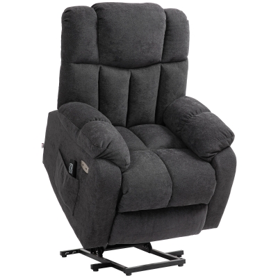 HOMCOM 2-in-1 Relaxsessel mit Liegefunktion, USB-Anschlüsse, Taschenfederkern, Schwarz