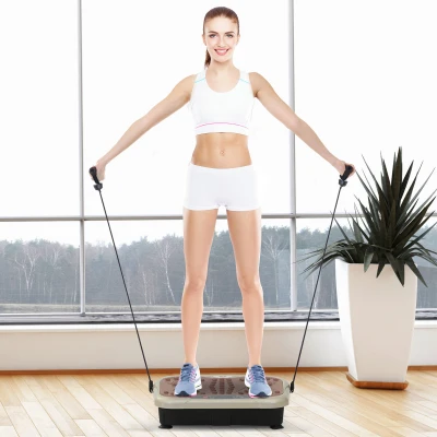 HOMCOM Trilplaat vibratietrainer vibratieapparaat afstandsbediening LED-display