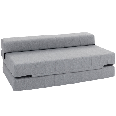 HOMCOM Klappsessel mit Bettfunktion, Gästebett, faltbar, bis 250 kg, 138x80x50 cm, Grau