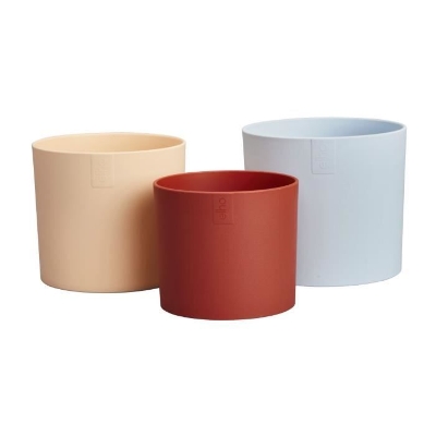 ELHO Pots de fleur Lex Pott - Set 14 cm - Bleu Rose Orange - L 14 x W 13.8 x H 12 cm - Intérieur - 100% recyclé