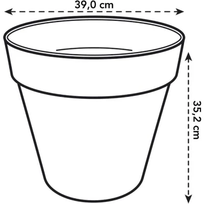 ELHO Pot de fleurs Rond LOFT URBAN - Plastique - Percé - Réservoir - Avec roulettes - Ø38,5 x H35,3 cm - Ocre