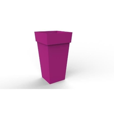 EDA Pot de fleurs carré XXL TOSCANE - 98 L - 43,3 x 43,3 x H 80 cm - Blanc