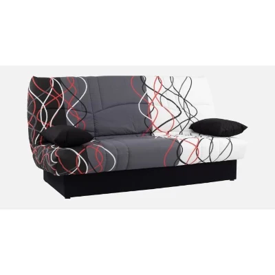 Banquette clic-clac - 3 places – Coton Onde Rouge / Noir – 190 x 92 x 96 cm – DREAM