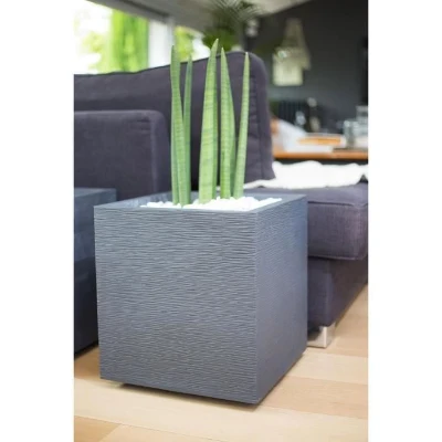 EDA Pot carré GRAPHIT - 31 L - 39 x 39 x 43 cm - Gris anthracite