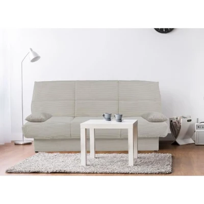 Banquette clic-clac CLEM - 3 places - Tissu en velours côtelé - Beige - Densité 20kg/m3 - 190 x 90 x 92 cm - Fabriqué au Portugal