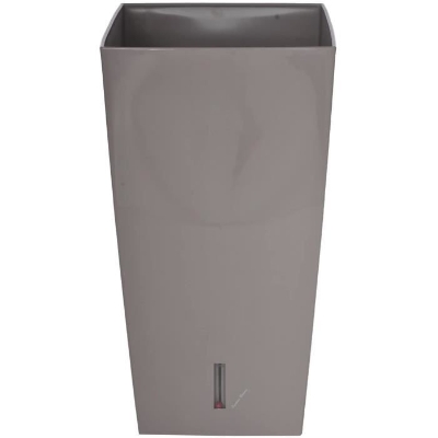 RIVIERA Pot de fleurs carré Eva New en plastique - 28 x 28 x H 52 cm - 31 L - Taupe