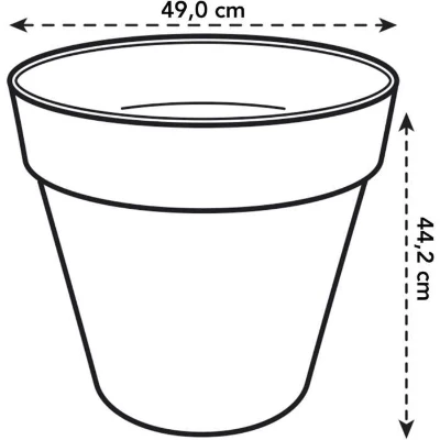 ELHO Pot de fleurs Rond LOFT URBAN - Ø50 x H44,5cm - Plastique - Percé - Réservoir - Avec roulettes - Ocre