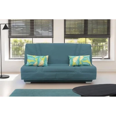 COMFORT BULTEX Banquette clic-clac - 3 places - Tissu bleu + Coussins déco Jungle
