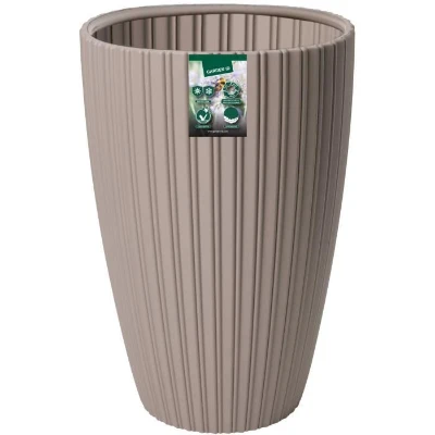 Pot de fleurs - GARDEN ID - Fancy - 40 x 58 cm - Pour jardin, balcons ou intérieurs - Taupe