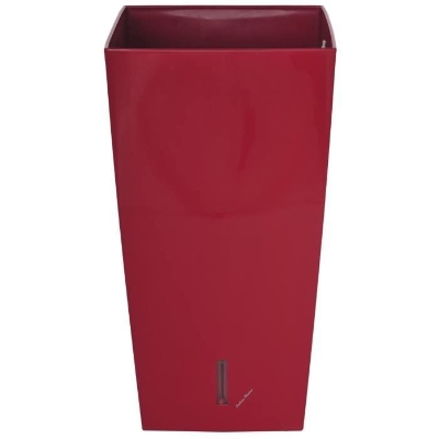 RIVIERA Pot de fleurs carré Eva New en plastique - 37 x 37 x H 68,5 cm - 69 L - Rouge
