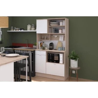 Buffet de cuisine - BECOOL -  100,2 x 185,7 x 45,3 cm - Chene / Blanc - PARISOT
