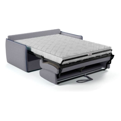 Canapé convertible express - matelas 14cm - AGATHE - Tissu Gris - 175 x 100 x 87 cm
