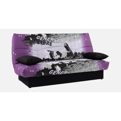Banquette clic-clac  - 3 places – Coton Parcours Mauve– 190 x 92 x 96 cm – DREAM