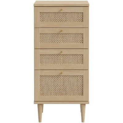 Commode - CALASETTEA - 4 tiroirs - Décor Chene - 50,4 x 41,4 x 108,8 cm