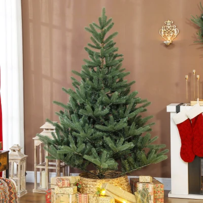 HOMCOM Künstlicher Weihnachtsbaum, 180 cm, dichte Zweige, realistisches Aussehen, flammenhemmend, Kunststoff, Metall, Grün